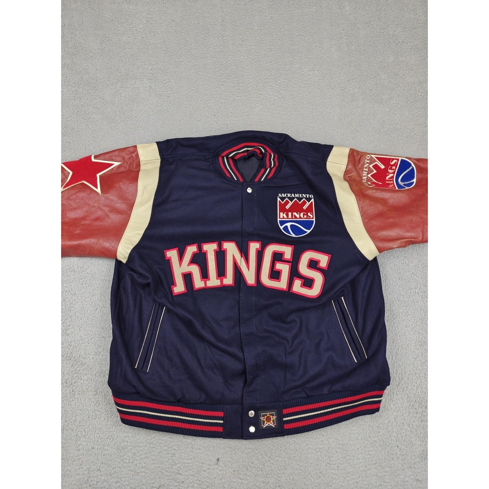 Sacramento Kings Jacket Mens 4XL Blue NBA Reversible Hardwood Classics JH Design